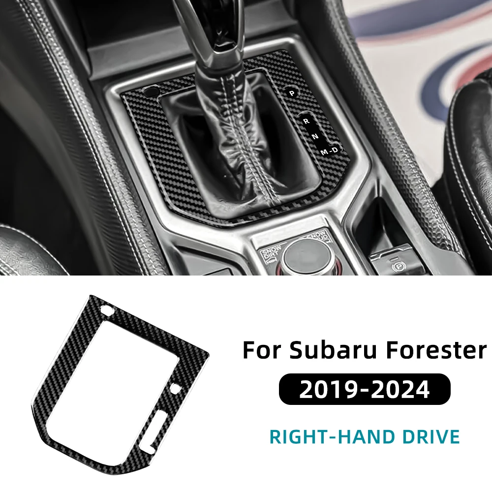 

Для Subaru Forester 2019 2020 2021 2022 2023 2024, наклейка из настоящего мягкого углеродного волокна, LHD RHD, автомобильная панель переключения передач, рамка