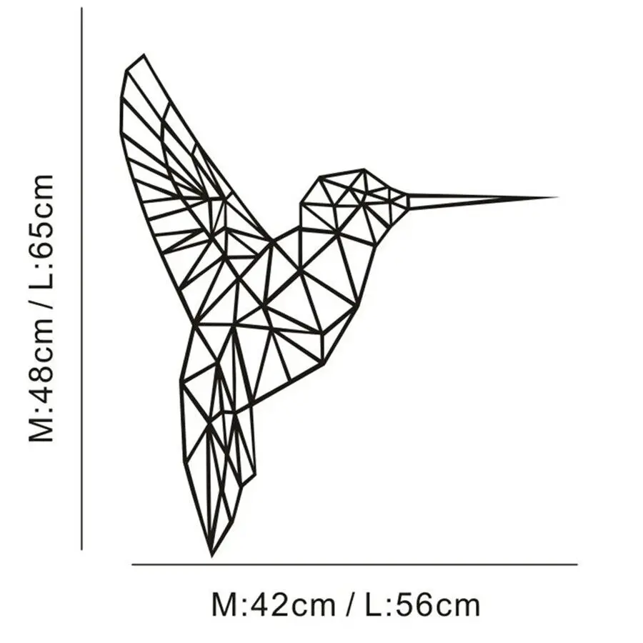 Геометрические виниловые наклейки на стену с колибри для гостиной фотообои