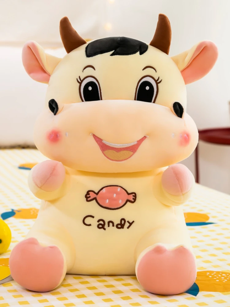Лидер продаж 25 см 35 детская милая плюшевая кукла карамельного цвета корова