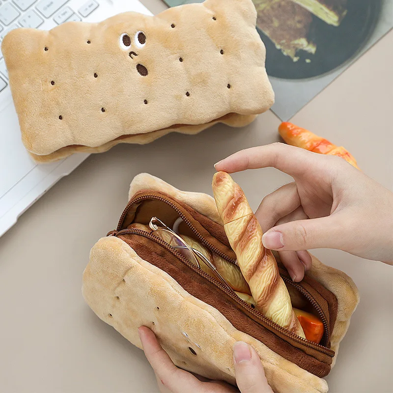 Sandwich biscuit pencil bag large capacity ins cute stationery box simple popular student pencil box student supplies