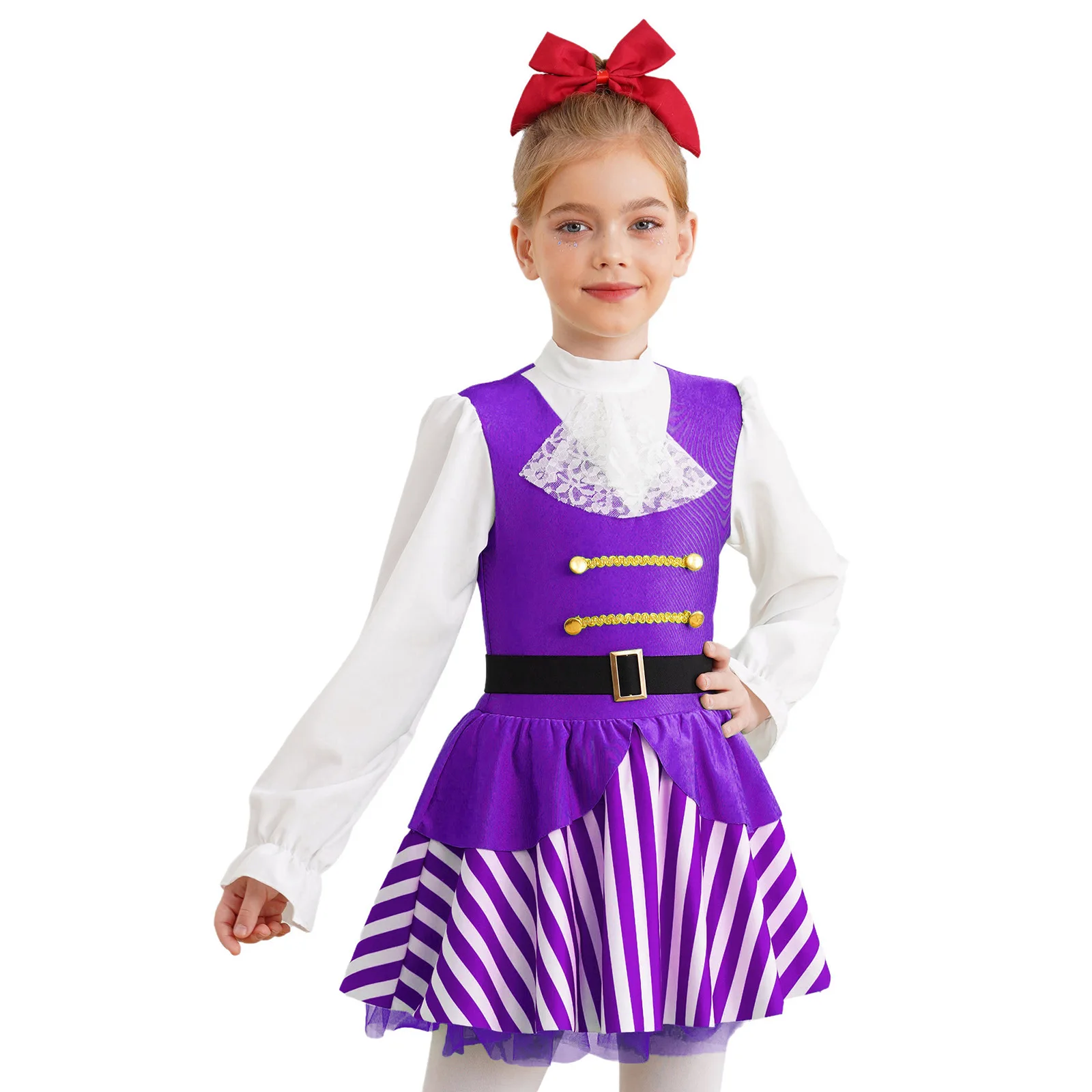 Детский рождественский костюм для девочек платье-пачка трапециевидной формы с