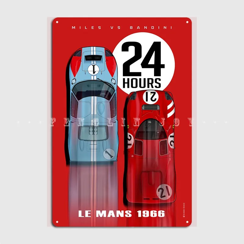 

24 часа, Постер Le Mans 1966, металлическая табличка, настенный паб, домашняя настенная табличка, на заказ жестяной знак постер