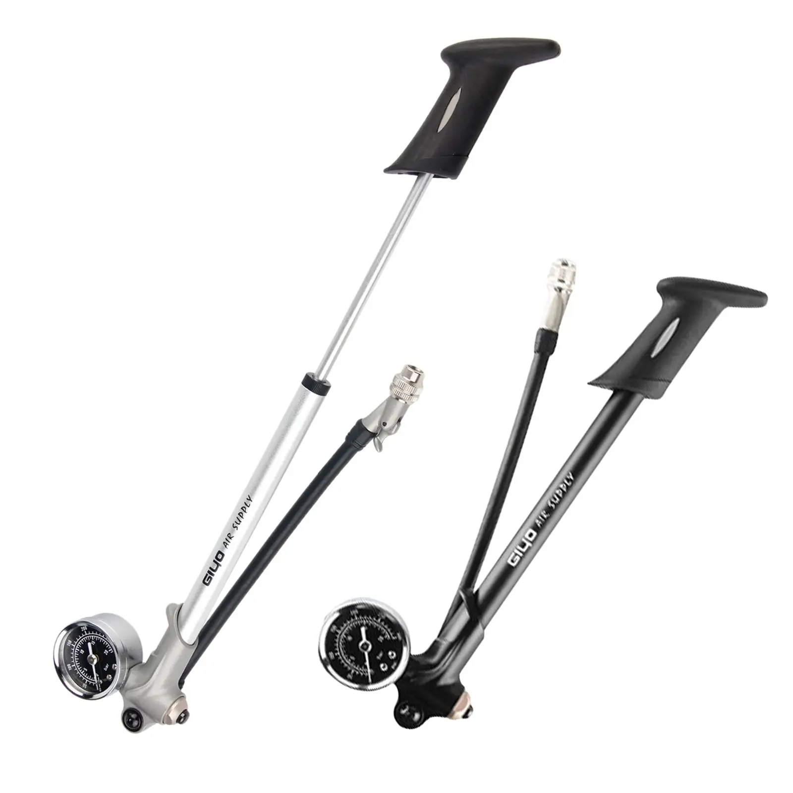 

High-Pressure MTB Front Shock/Rear /Tyres Air Pump w/Gauge(300psi)
