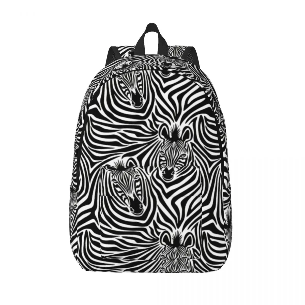 

Trendy Zebra Print Backpack Black And White Women Men Polyester Outdoor Style Backpacks Streetwear High School Bags Rucksack
