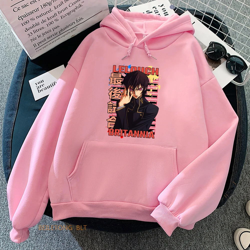 

Code Geass Japanese Anime Hoodies Lelouch Lamperouge Print Sweatshirts Women Long Sleeve Hooded Pullovers Cartoon Hoodie Female