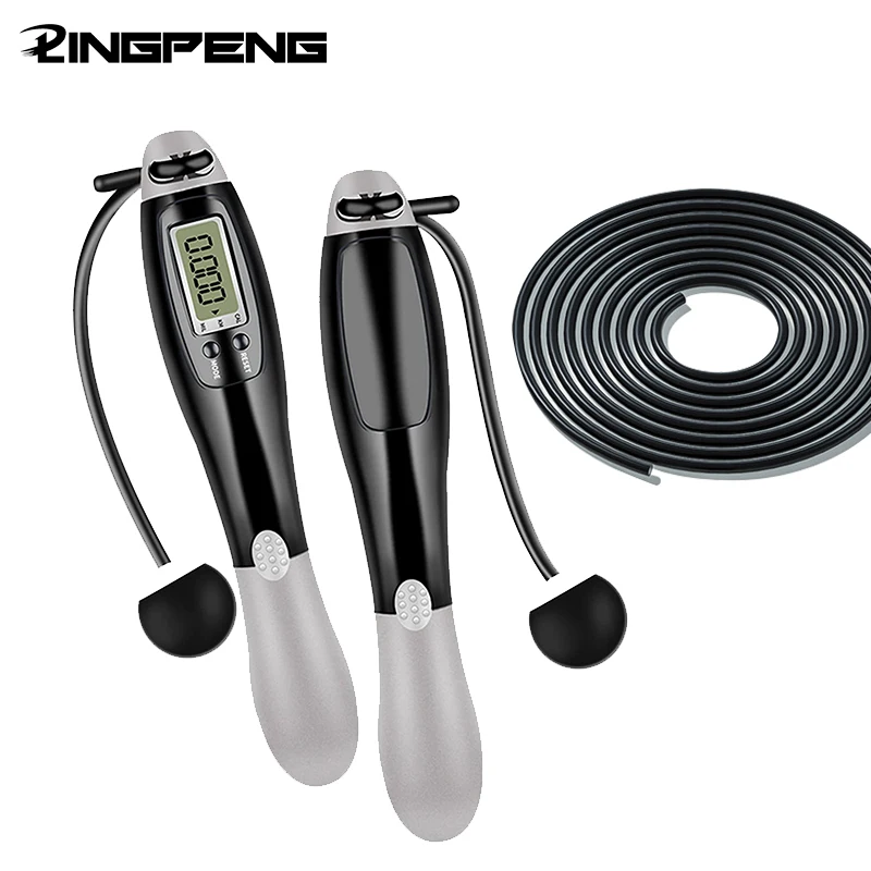 Digital Counting Rope Skipping With Calories Smart Calorie Counting Indoor Outdoor Adjustable Jump Rope with Counter