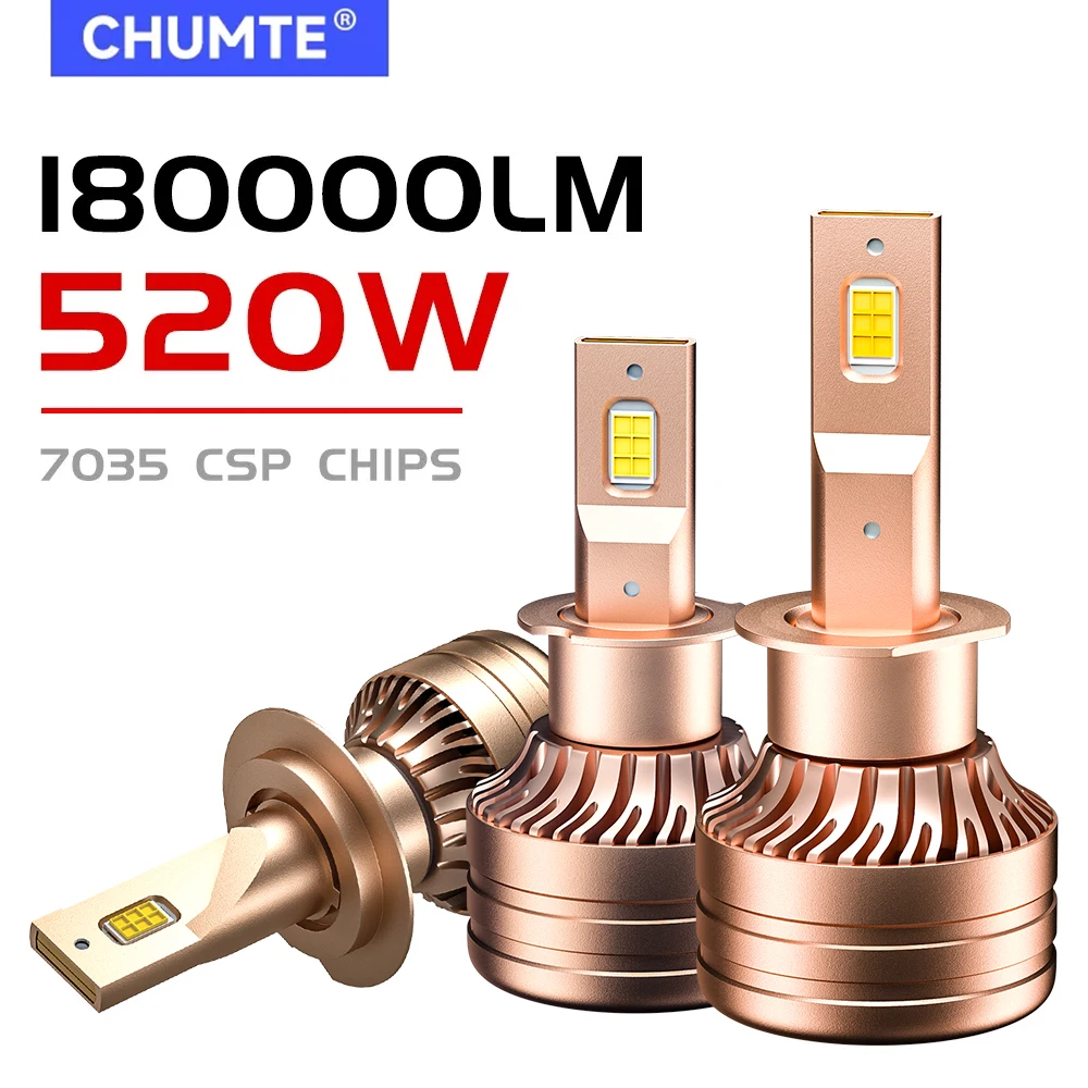 

Фары головного света CHUMTE H4, лампы головного света H1, H3, H7, H11, 9005, HB3, 9006, HB4 9012, 520 лм, 6500 Вт, K, с чипом CSP, противотуманные фары ближнего и дальнего света