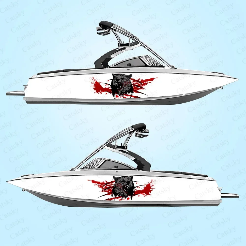 2 шт. виниловые водонепроницаемые наклейки с изображением тигра и крови