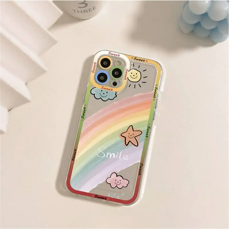 Fashion Cartoon Smile Face Phone Case for iPhone 11 12 13 Mini Pro Max 14 Pro Max Case shell
