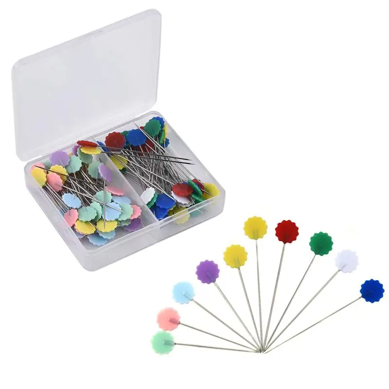 

100 Pcs/Box Fabric Bias Binding Patchwork Pins Positioning Needle Sewing Marker Needle Pins DIY Sewing Garment Accessories