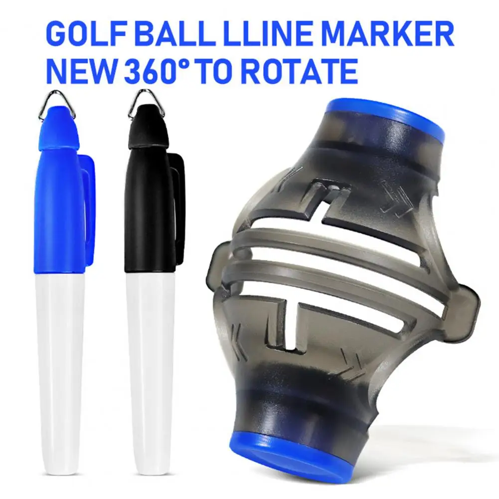 

Golf Ball Line Marker Drawing Tool and Marks Pens Set Template Alignment Putting Marking Liner 360 Degree Rotation Tools