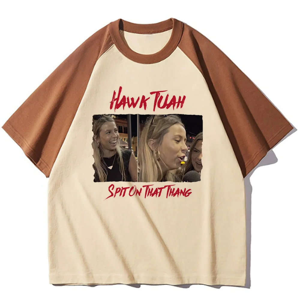 Футболка Hawk Tuah женская дизайнерская Мягкая тканевая рубашка для отдыха одежда в