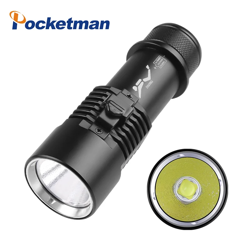 

XHP70 Waterproof Dive Flashlight Underwater LED Diving flashlights 3 lighting modes Torches yellow Lamp Light Camping Lanterna