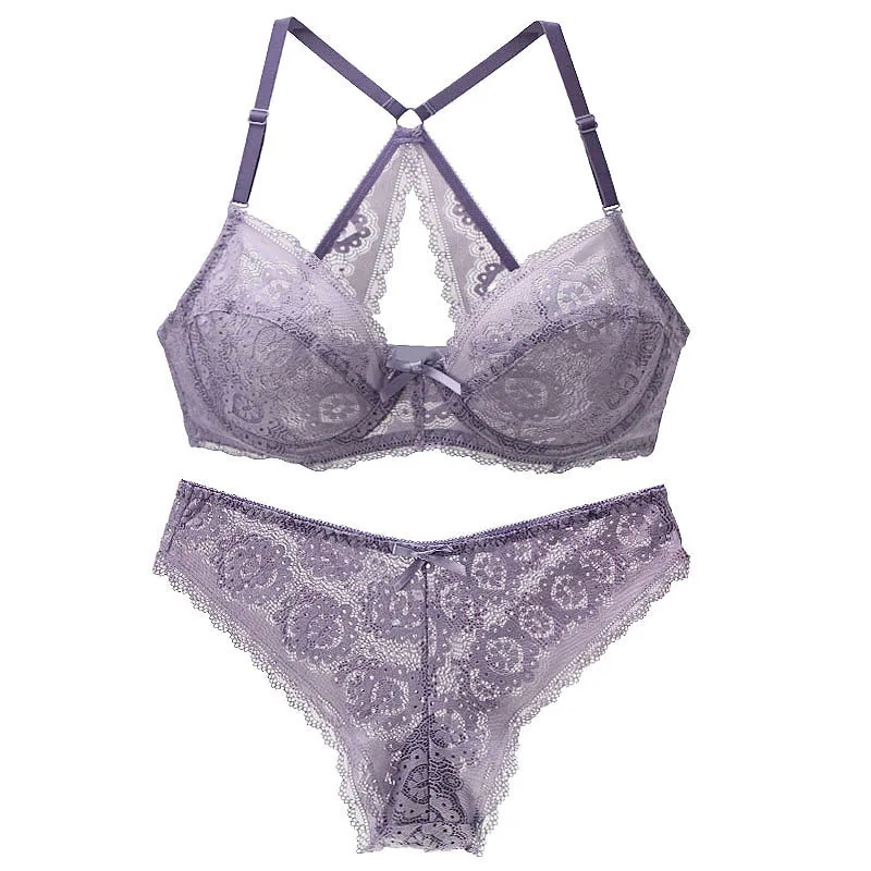 

2023 New Sexy Lace Underwear For Women Ultra Thin Thick Lingerie Push Up 36/80 38/85 40/90 42/95 44/100 BCDE Cup Bras SetsZ