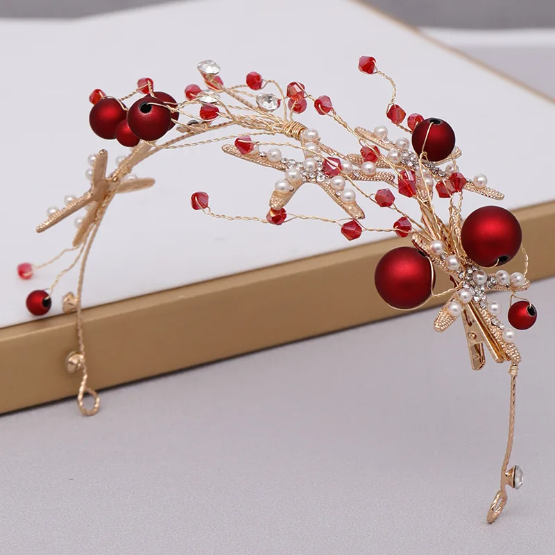 Женский обруч для волос с пятиконечной звездой модный простой кристаллами