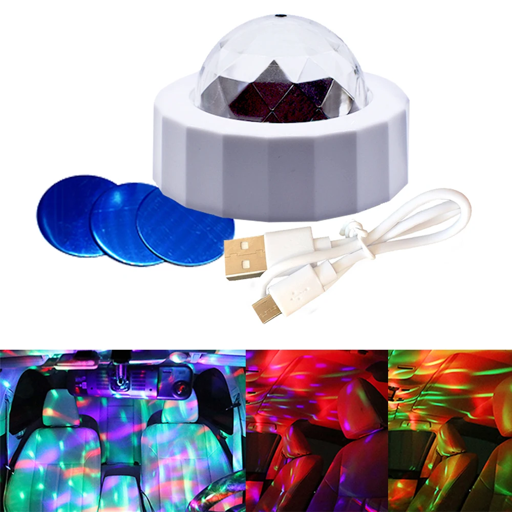 

Car Ambient Light Accessories DJ RGB Colorful Music Sound Led Party Atmosphere Interior Dome Trunk Wall Lamp Welcome Night Light