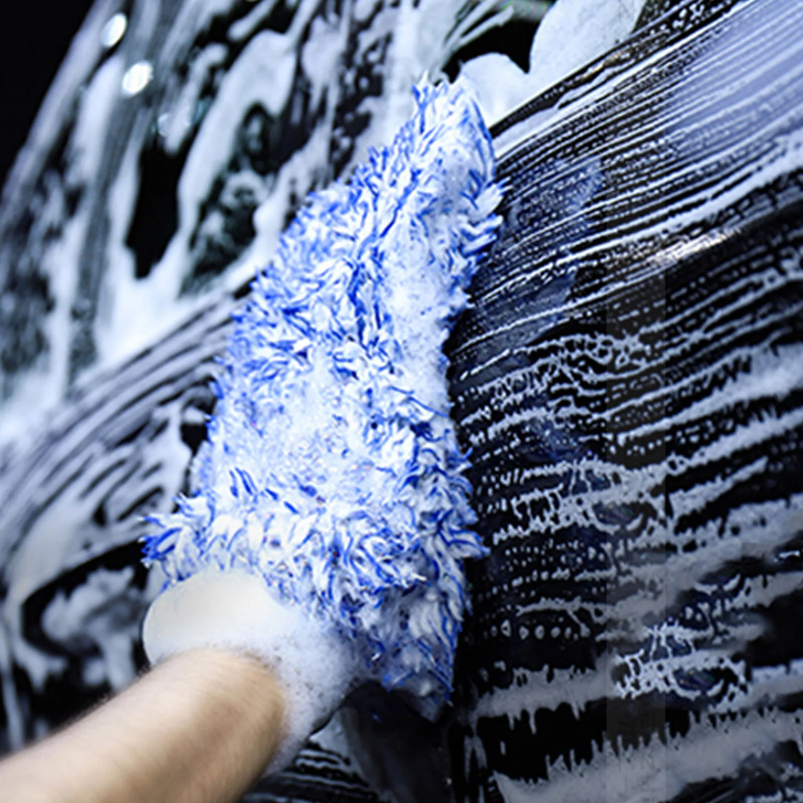 

Водонепроницаемая микрофибра для мытья автомобиля, искусственная Толстая варежка для мытья автомобиля, щетка для воска и детейлинга, уход ...