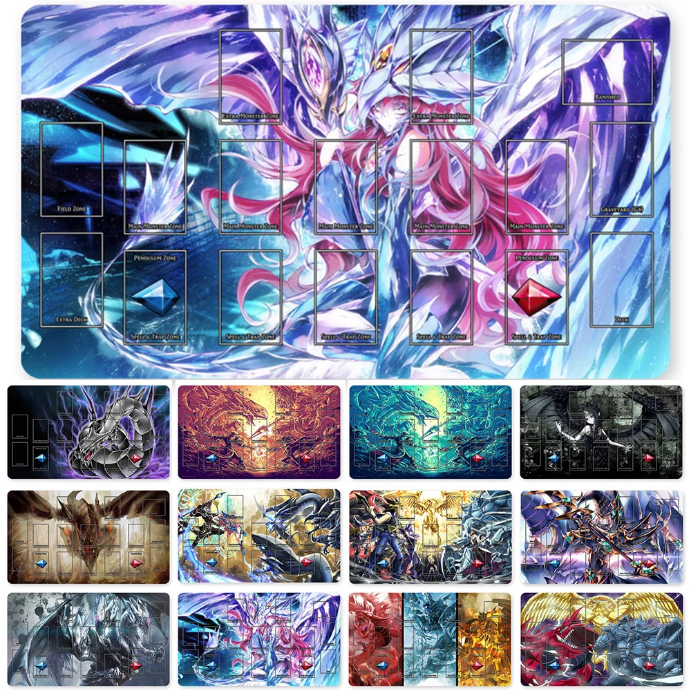 

HOT OCG Playmat Blue-eyes Ultimate Dragon Dark Magician Duel Monsters Playmats Compatible for YuGiOh TCG + Free Bag - ygo (4)