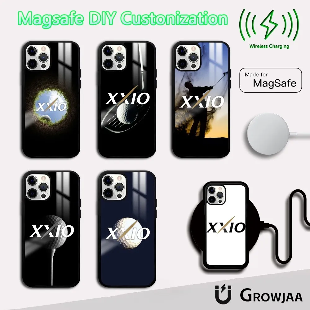 Роскошный чехол для телефона X-XxioS Golf IPhone 16 15 14 13 12 11 Pro Max Plus Mini Magsafe Mirror беспроводной