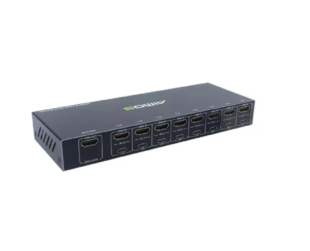 

8 портов HDMI-совместимый квм коммутатор 8 в 1 выключатель сплиттер для совместного использования монитора клавиатуры мыши адаптивный EDID/HDCP Ра...