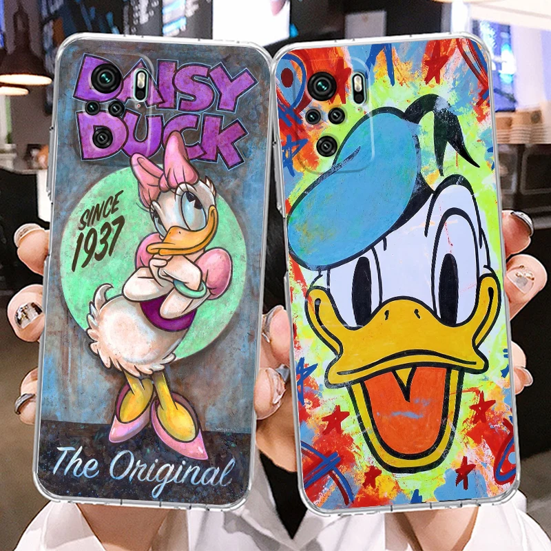 

Disney Donald Duck Daisy For Xiaomi Redmi Note 12 11E 11S 11 11T 10 10S 9 9T 9S 8 8T Pro Plus 5G Transparent Phone Case