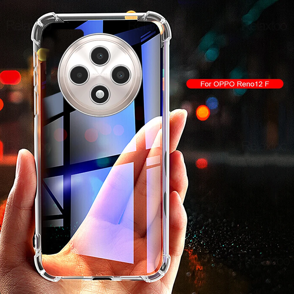 Противоударный защитный чехол для Oppo Reno12 F 4G 5G 2024 прозрачный телефона Opo Appo Reno 12 12F