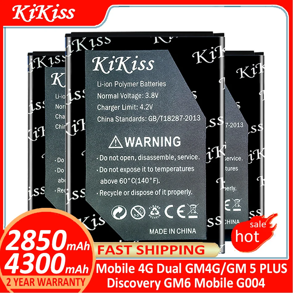 

KiKiss Battery For General Mobile 4G Dual GM4G Discovery GM6 Mobile G004 GM 5 PLUS GM5 PLUS batteries