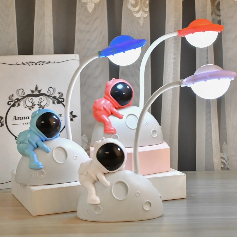 Creative Astronaut Moon Night Light Children USB Rechargeable LED Spaceman Baby Kid Bedroom Bedside Table Desk Lamp Christmas