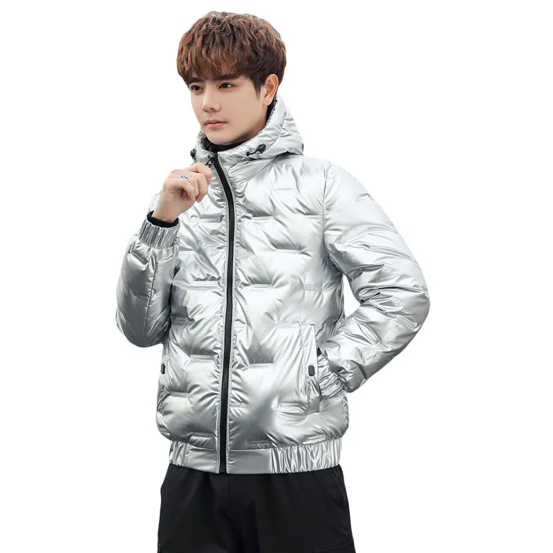 Autumn and winter new fashion men's short thin hooded down jacket men's style
