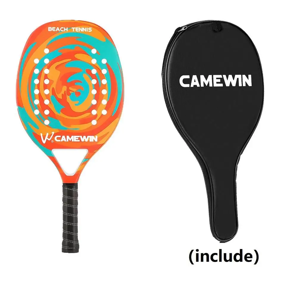 

High Quality Adult Professional Full Carbon Beach Tennis Paddle Racket Soft EVA Face Raqueta With Bag Unisex Equipment Padels