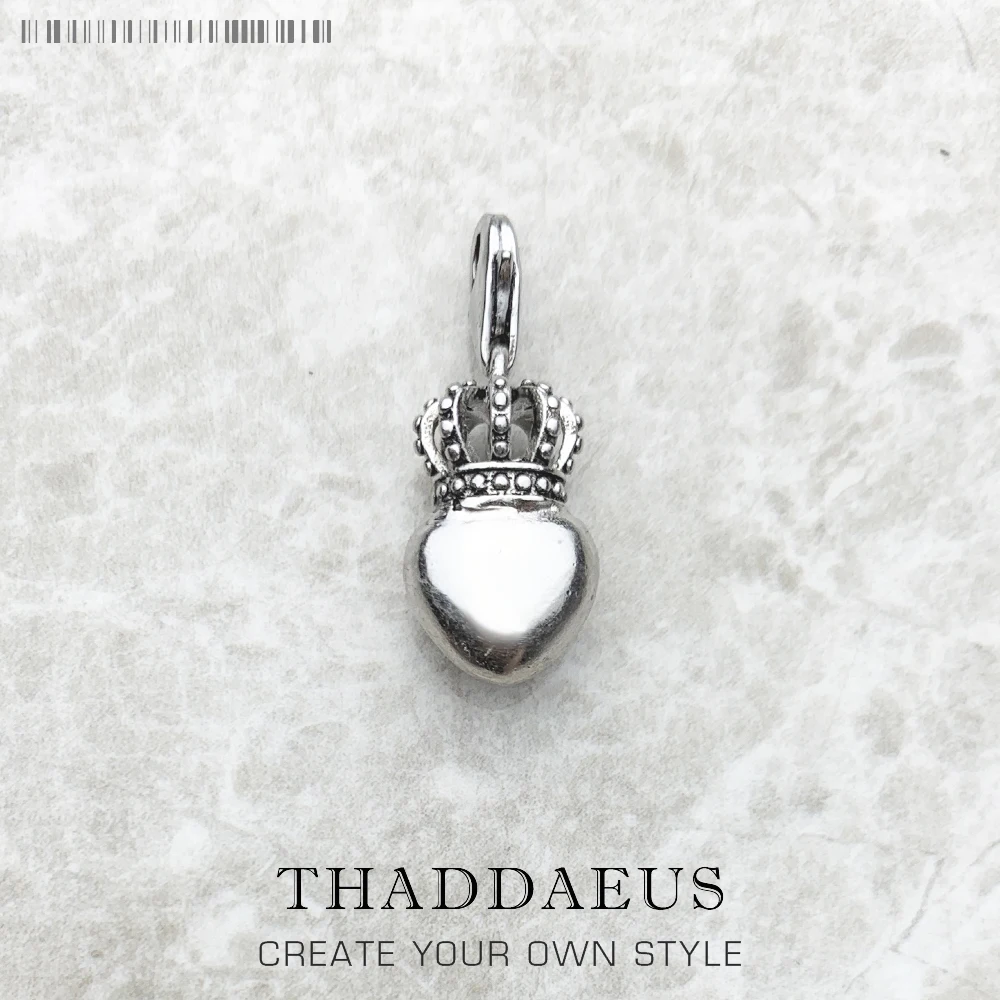 

Crown Heart Charms Pendant 925 Sterling Silver Jewelry As Women Men Party Gift