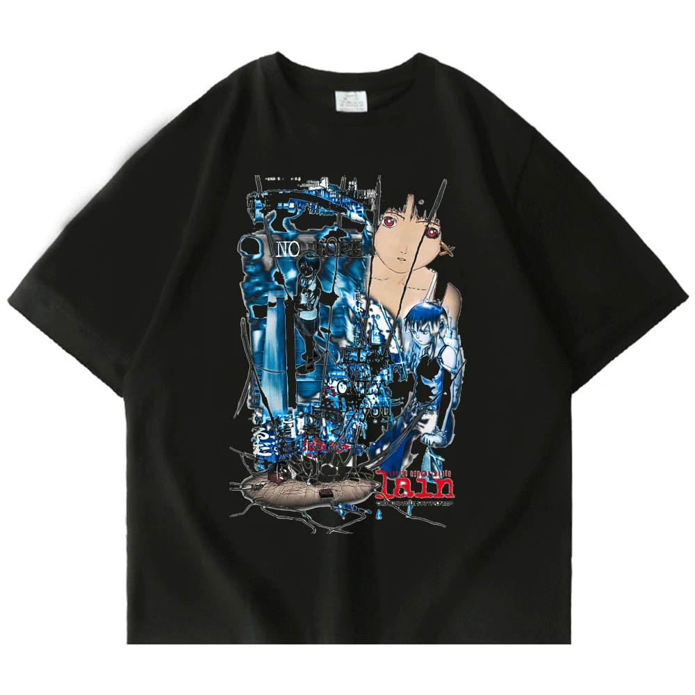

Аниме серийные эксперименты футболка большого размера для мужчин и женщин унисекс Iwakura Манга Девушка научная фантастика печать футболка с ...