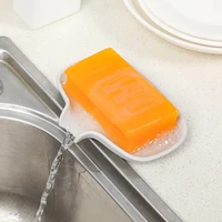 silicone soap box bathroom soap holder multifunctional sponge holder storage rack drain anti slip soap dish plate holder