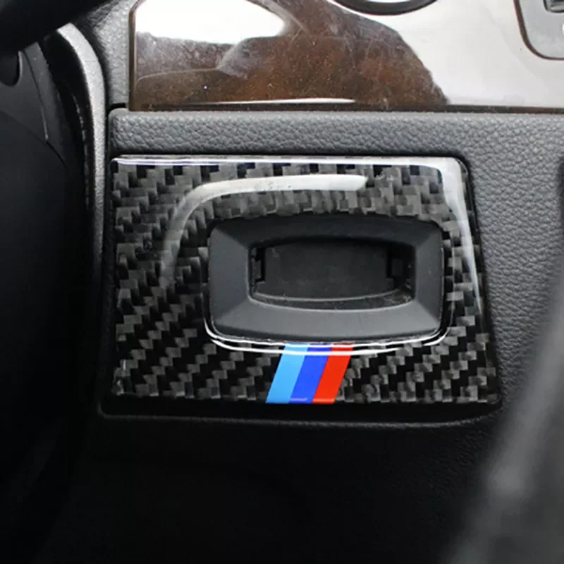 

Fiber Car Ignition Switch Key Hole Cover Interior Trim Sticker For BMW E90 E92 E93 3 Series 2005-13 Car Accessories Part