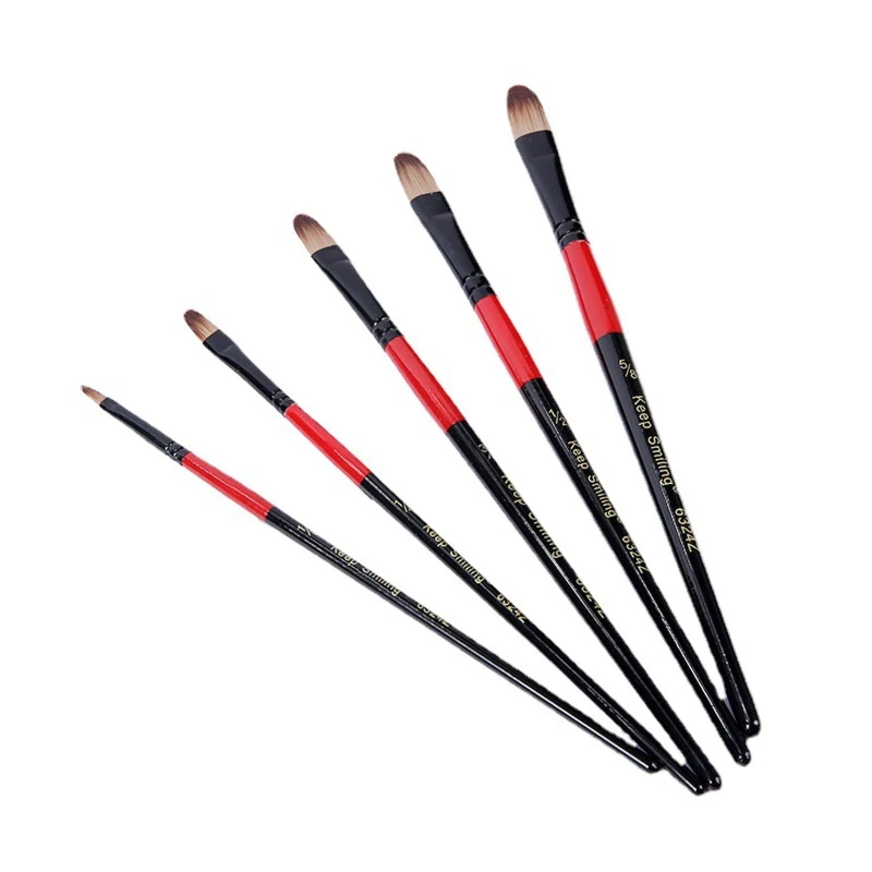 

5 Pcs Paint Brush Set Nylon Watercolor Brushes Professional Painting