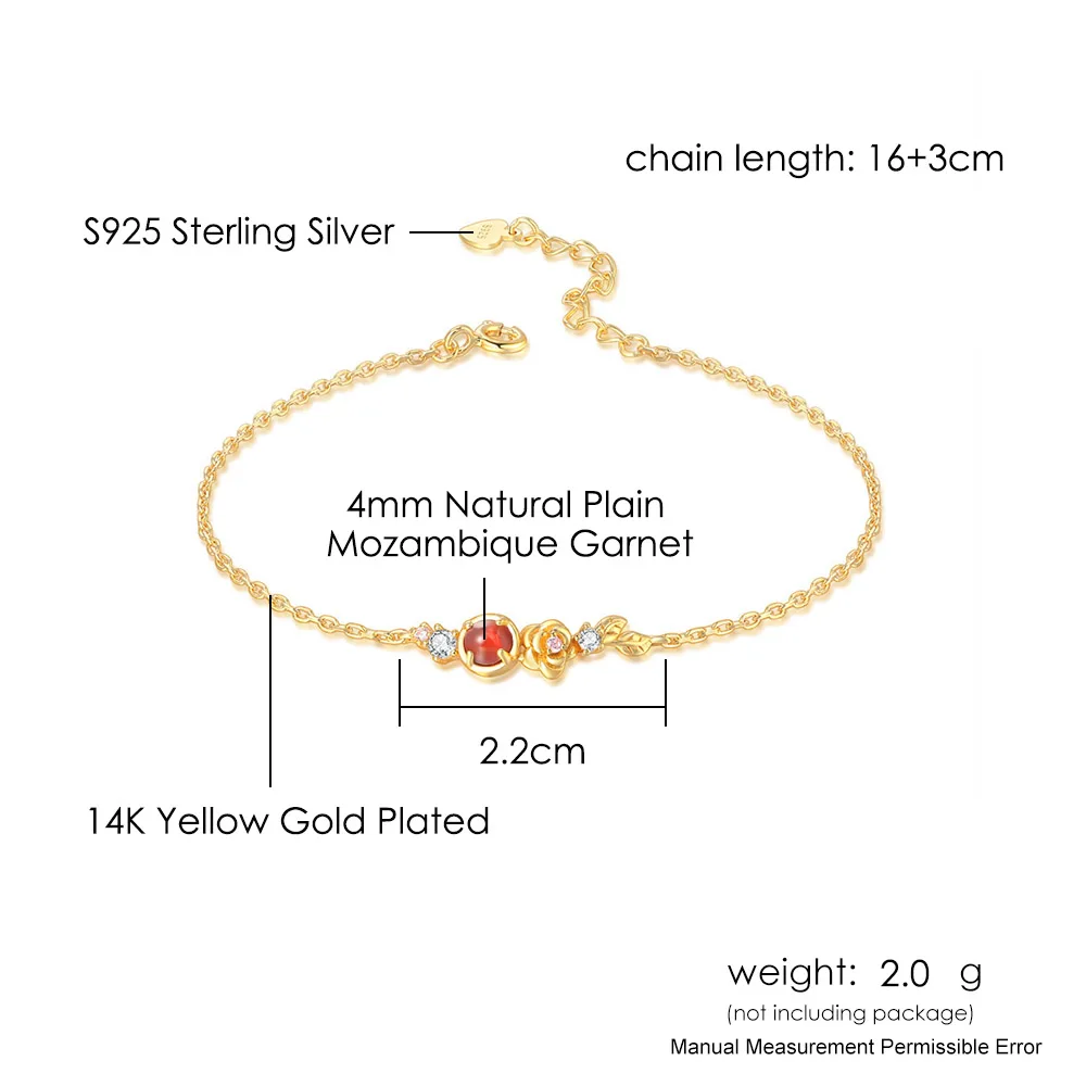 Ламон 925 Стерлинговое серебро набор украшений для женщин гранат роза цветок