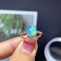 100 natural opal ring ladies wedding engagement gift 911mm colored stone high jewelry real 925 sterling silver