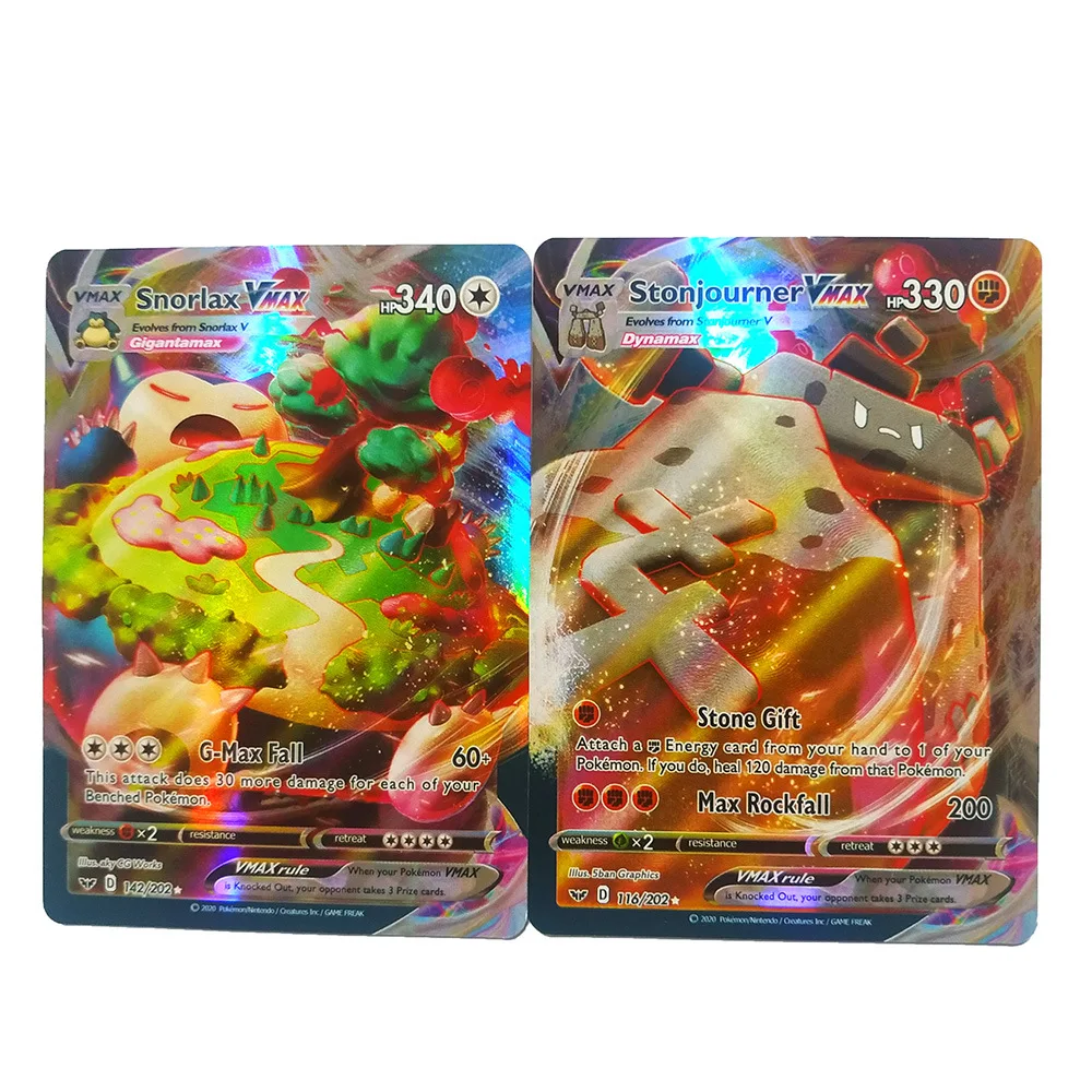 100PCS Pokemon v Cards original GX EX MEGA VMAX Card pokimon cards Games Booster Box English Trading Collection Battle Toys - купить по