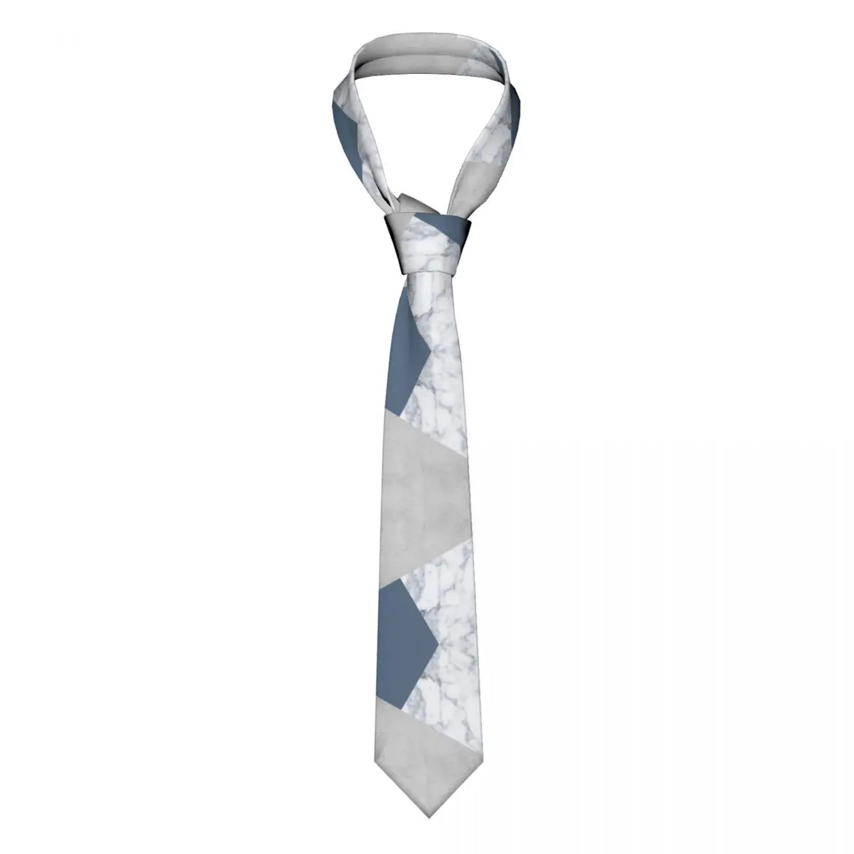 

Navy Concrete Marble Necktie Unisex Polyester 8 cm Marbled Neck Tie for Mens Silk Classic Suits Accessories Cravat Wedding