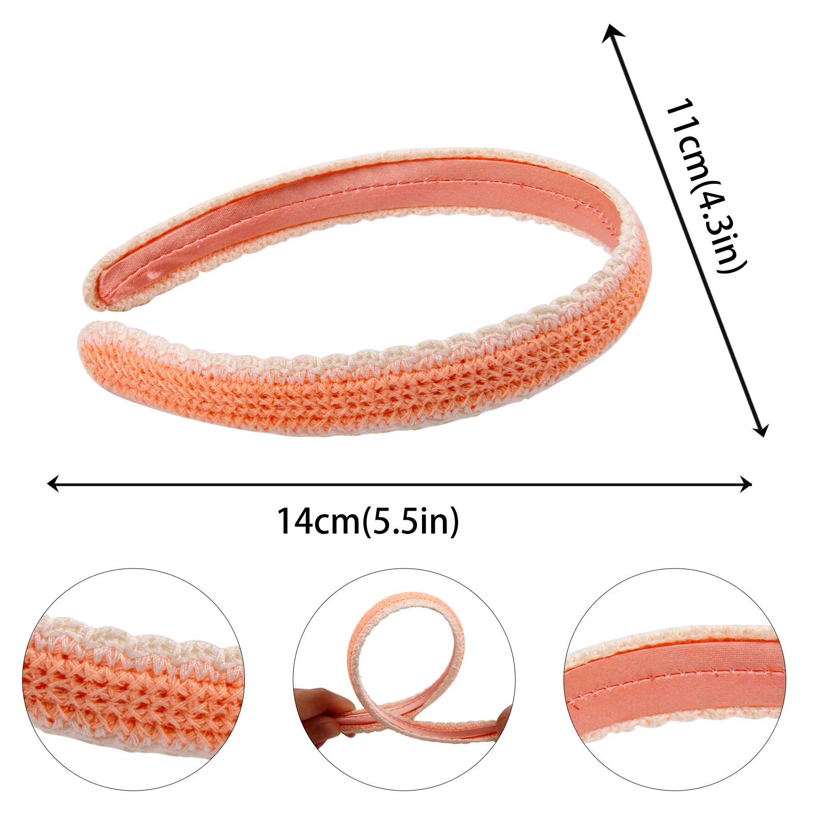 Обруч для волос Плетеный женский широкий ободок карамельных цветов весенний