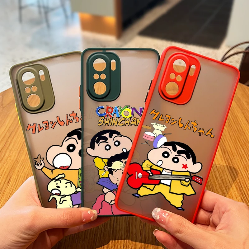 

Cartoon Boy Crayon Shin-chan For Xiaomi Redmi 10 9 9A 9C 9AT 8 8A 7 7A 6 6A 5 Plus 4X 2022 Frosted Translucent Hard Phone Case