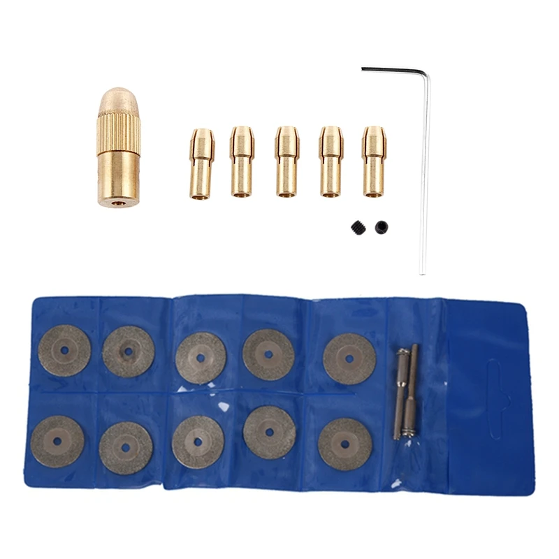 

HLZS-1Set 0,5-3 мм сверлильный патрон для электродвигателя микро-спиральный сверлильный патрон Набор инструментов и 10 X алмазных режущих колес фр...