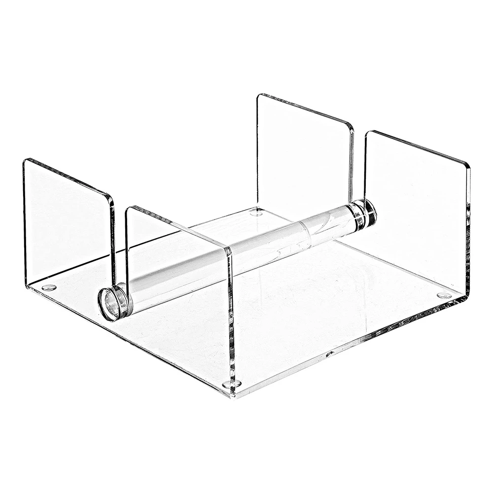 

Modern Clear Acrylic Kitchen Napkin Holder Rack with Center Bar Weighted Arms