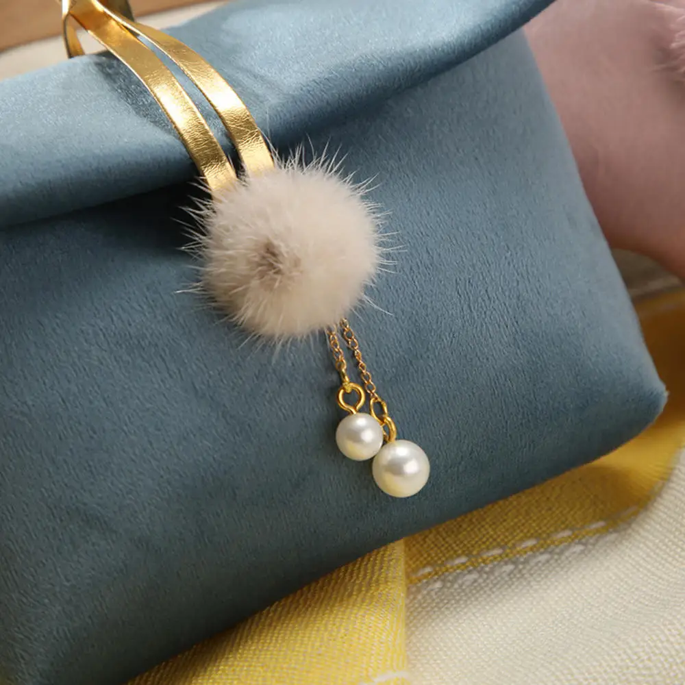 Роскошный бархатный Подарочный пакет с жемчужинами 1 шт. Рождественский день