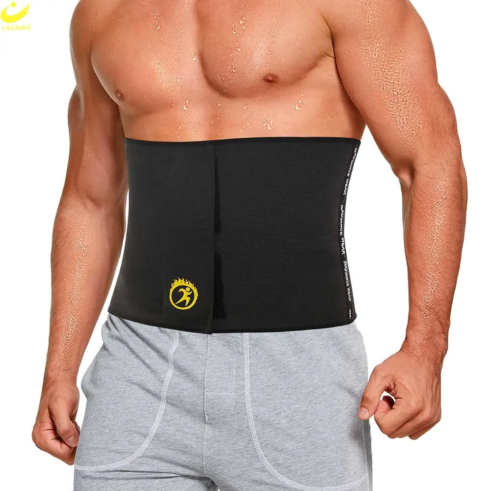 LAZAWG Men Waist Trainer Weight Loss Waist Cincher Trimmer Belly Control Belt Slimming Band Body Shaper Girdle Sport Gym
