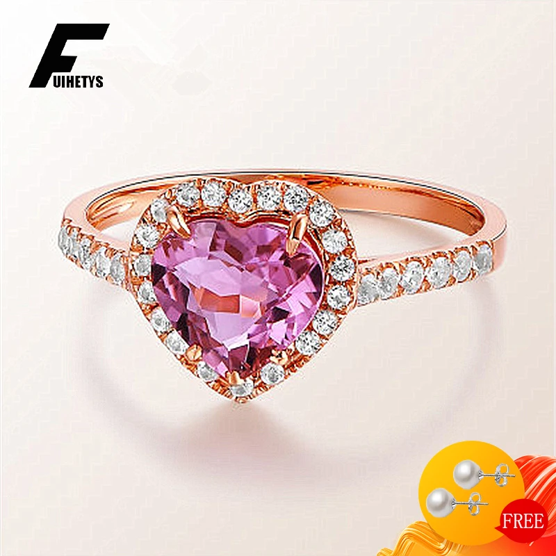 

Trendy Rings Silver 925 Jewelry Accessories Heart Shaped Cubic Zirconia Gemstone Open Finger Rings for Women Wedding Party Gift