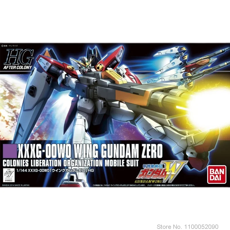 

Bandai Model Kit Anime Figure HGAC XXXG-00W0 Wing Gundam Zero Genuine Robot Model Action Toy Figure Toys For Children