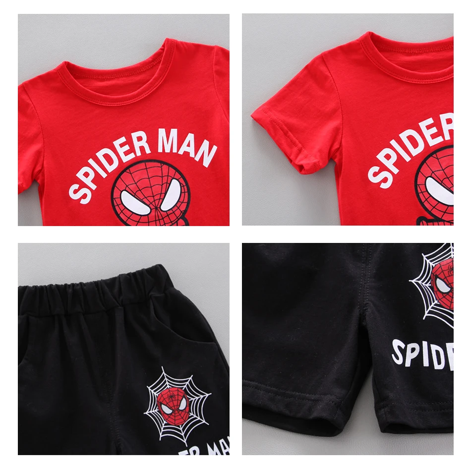 Комплект одежды для мальчиков Человек-паук летняя детская футболка с брюками