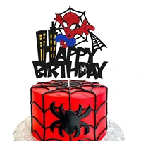new spiderman birthday party cake decoration super hero avengers hulk iron man cake topper for kids baby shower cake decorations