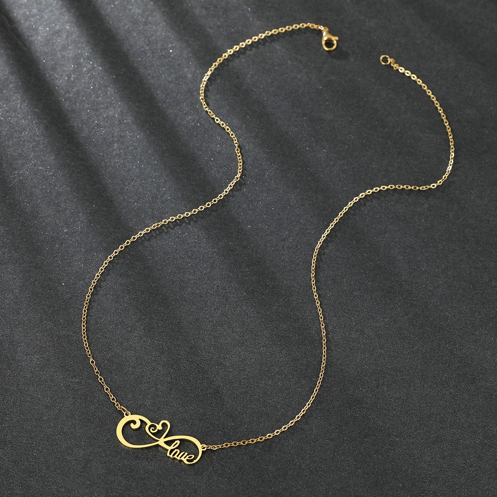 Ожерелья из нержавеющей стали символ бесконечности спиральное сердце